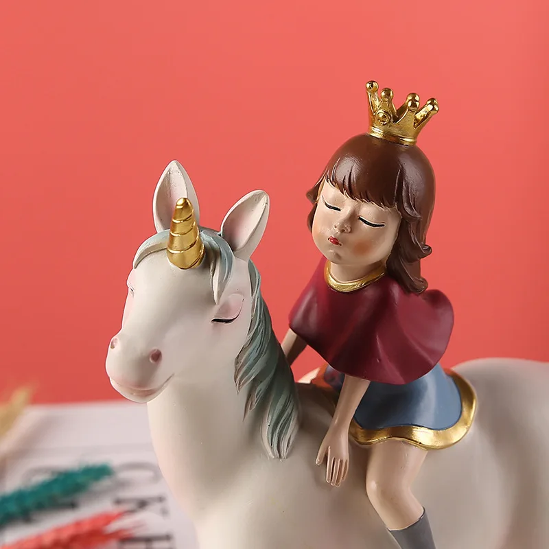 

Nordic Creative Fairy Tale Unicorn Girl Home Crafts Decoration Valentine's Day Children's Room Living Room Decorations