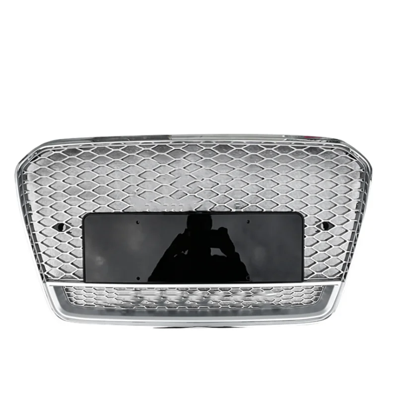 

Серебристая решетка для переднего бампера с Сотами для Audi A5 B8 B9 2012 2013 2014 2015 2016