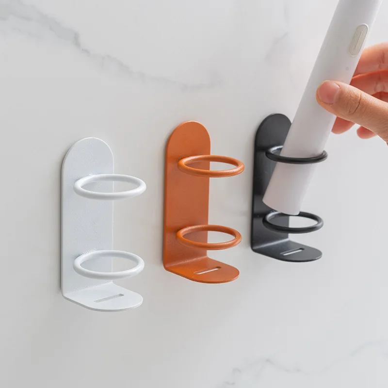 

Simplicity Solid Color Wrought Iron Electric Toothbrush Holder Wall Mounted Stands Bathroom Supplies Toothbrush Storage Rack