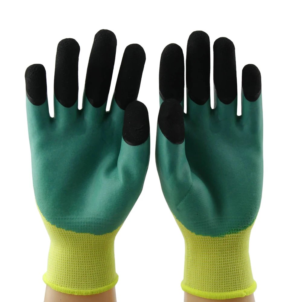 1 пара разноцветных нейлоновых нескользящих износостойких латексных перчаток