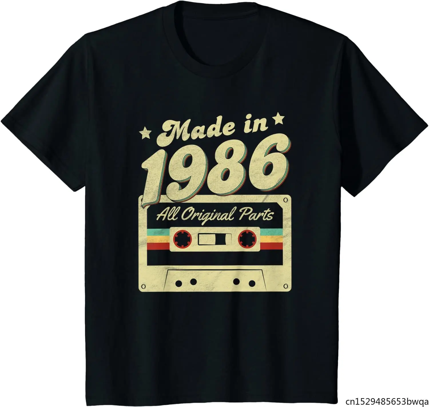 

Made In 1986 Born All Original Parts Retro Vintage Cassette T-Shirt