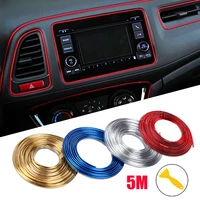 5m car seal styling interior stickers decoration strip mouldings car door dashboard air outlet steering bright strips for auto