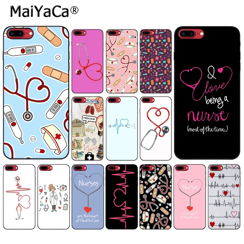 Чехол для телефона медсестры медицинской медицины сердца и стетоскопа iphone 11 12 Pro 8