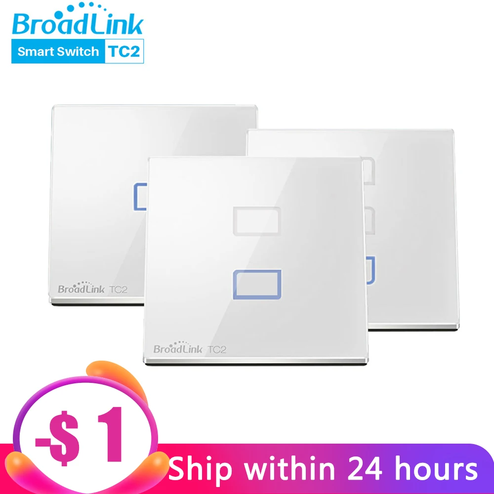 Broadlink TC2 1 банда/2 банды/3 банды/ЕС сенсорный RF433 Wifi настенный выключатель с одним