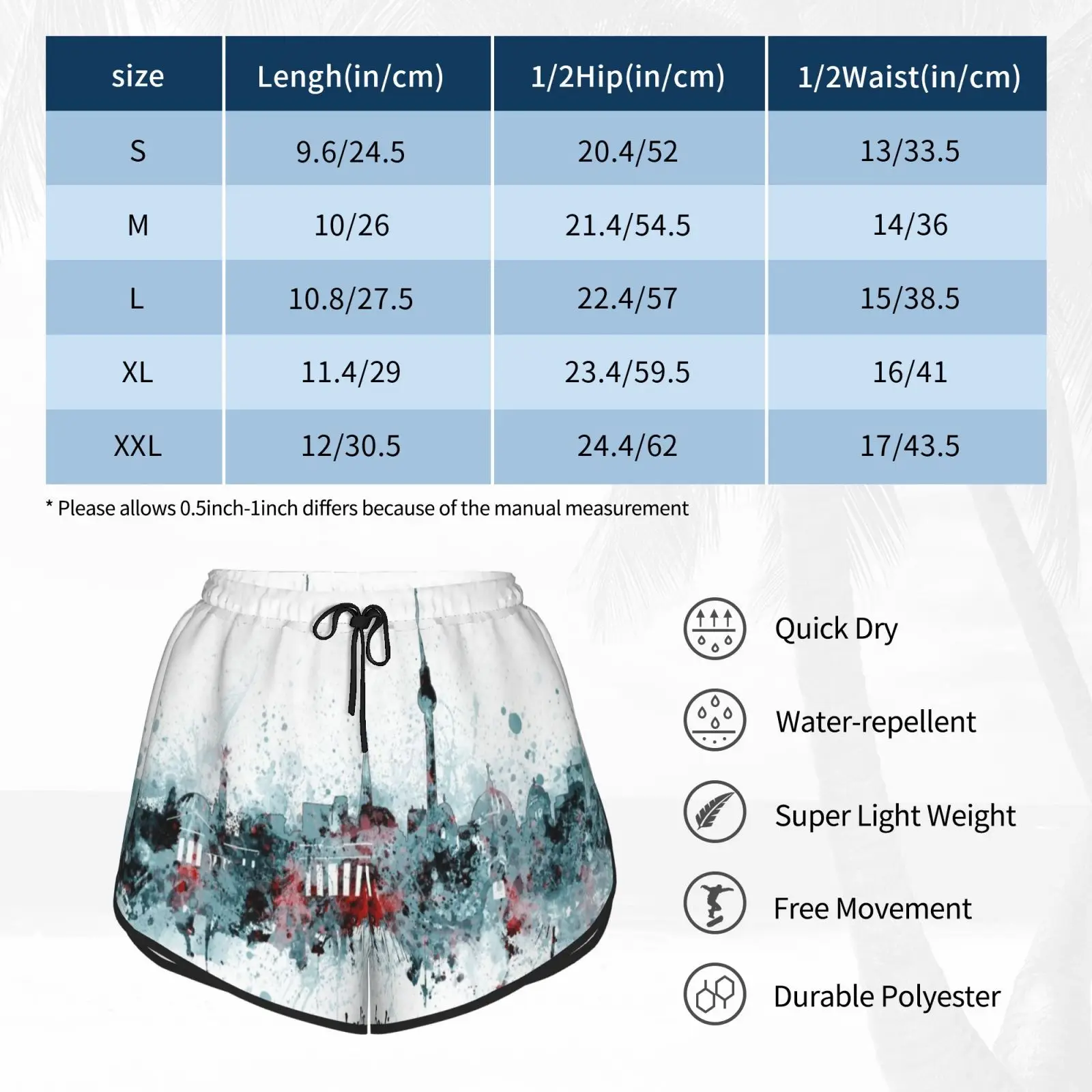 

Berlin Skyline Swim Shorts Women Beach Shorts Berlin Germany Berlin Berlin Skyline Berlin City Skyline Berlin Cityscape