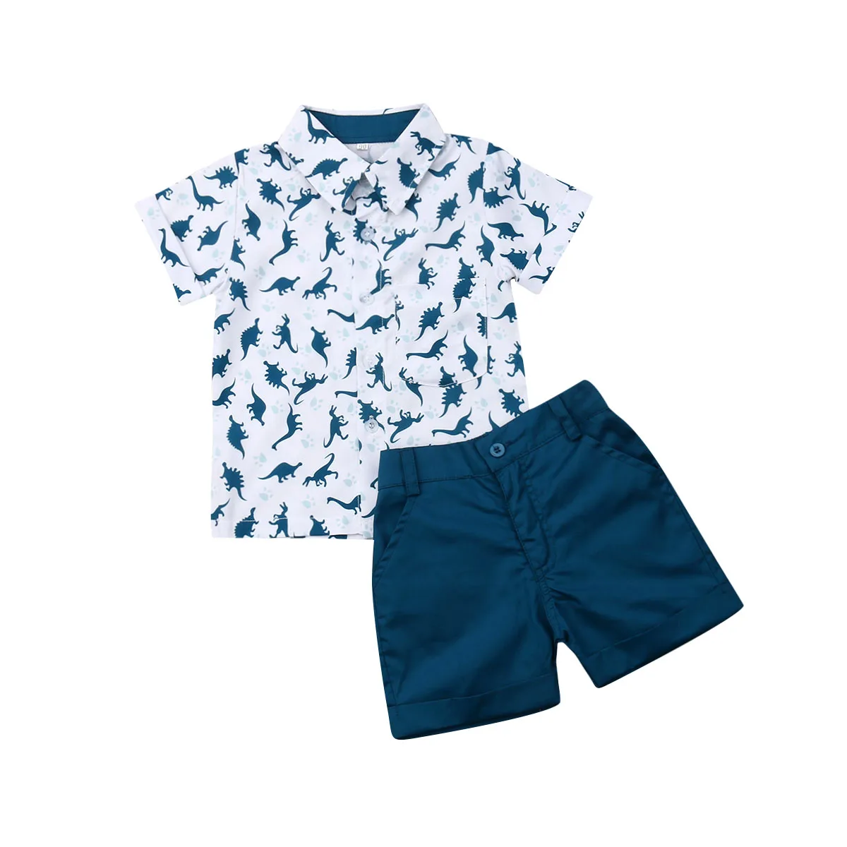 

2pcs Fashion Toddler Kids Boys Girls Summer Clothes Dinosaur Print T-shirt Tops+Shorts Pants Outfit Set