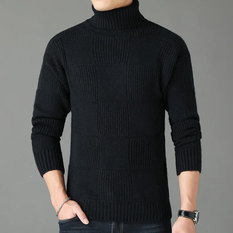 

Men Winter Tops Turtleneck Sweater New Cotton Sweaters Thin Pullover Jumper Knitted Sweater Pull Truien Clothes Dropshipping
