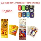 Карты Pokemon 27-54 Unidкомплект, золотые металлические энергетические карты, Vmax GX, Charizard, Pikachu, редкие коллекции, карты боевого тренера, chil