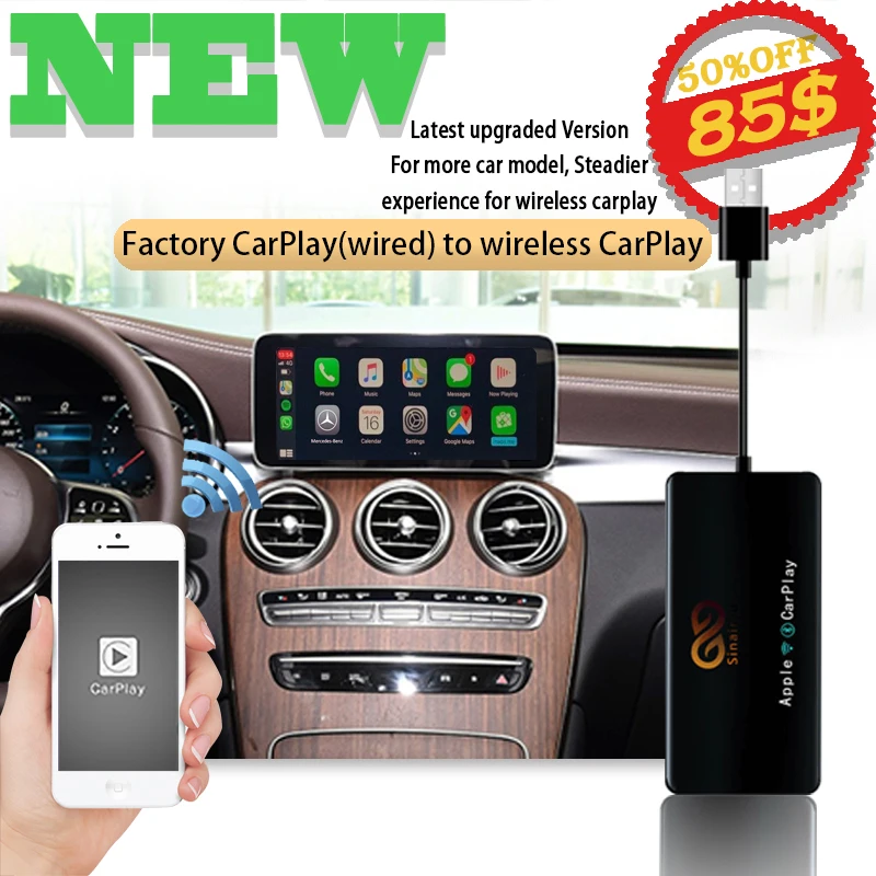 Sinairyu Apple беспроводной ключ Carplay для Mercedes Audi iOS навигация 2016-2020 Mini USB активатор Airplay