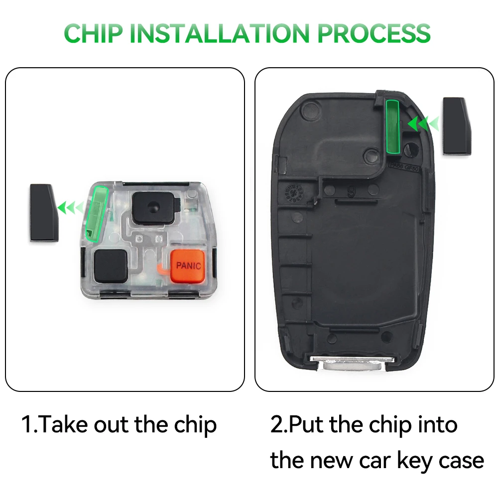 Модифицированный чехол KEYYOU для автомобильного ключа-Раскладушки с 2/3 кнопками