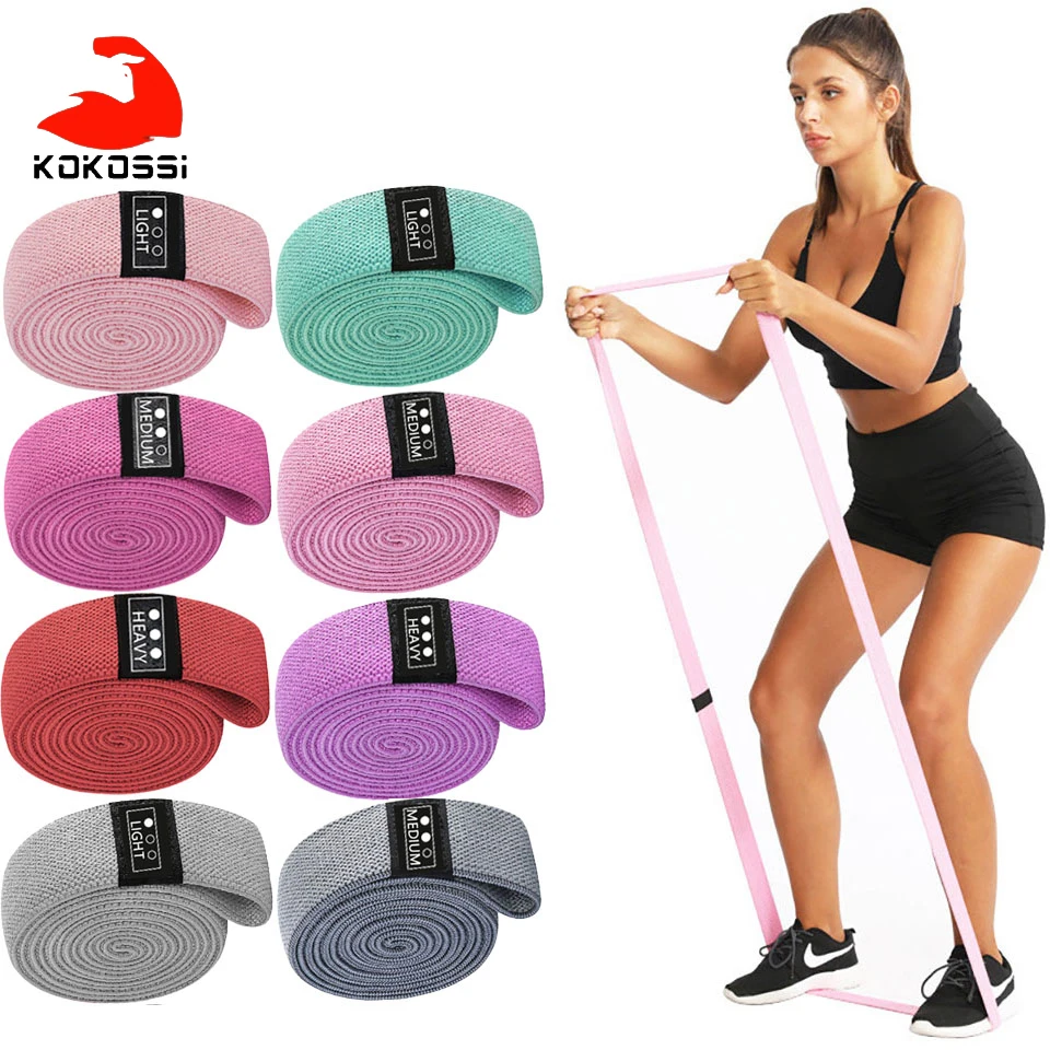 

KoKossi 1Pcs Fitness Resistance Band Yoga Exercise Equipment Bodybuilding Shaping Elastic Band Long Tension Band Pilates Women