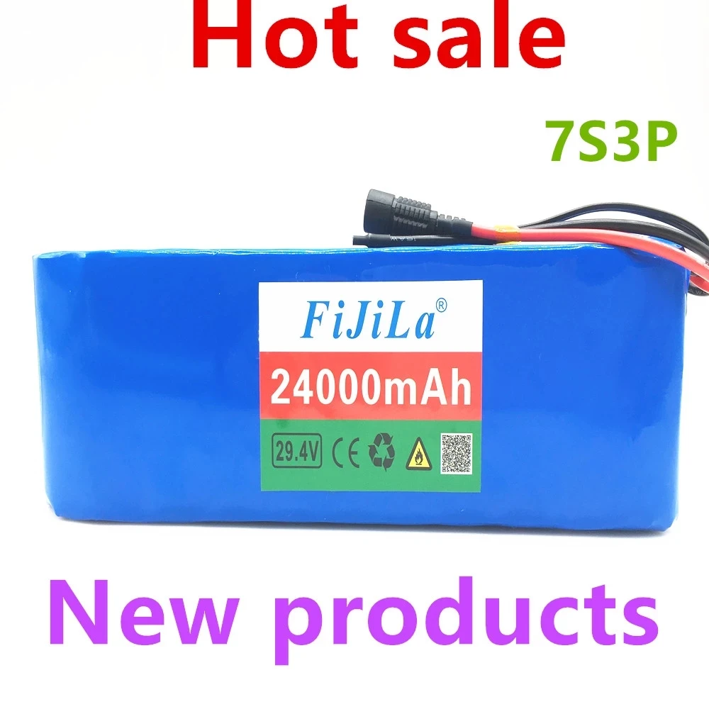 

7S3P 29.4V 24Ah lithium ion battery pack with BMS for electric bicycle, scooter and electric wheelchair lithium battery pack