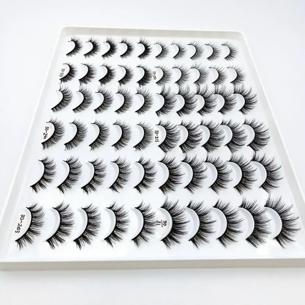 

NEW 30 pairs 100% Real Mink Eyelashes 3D Natural False Eyelashes Mink Lashes Soft Eyelash Extension Makeup Kit Cilios