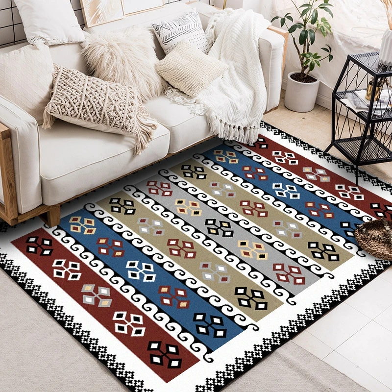 

Geometric Modern Carpets For Living Room Turkey Style Carpet Bedroom Bedside Blanket Area Rug Soft Study Room Non-Slip Floor Mat