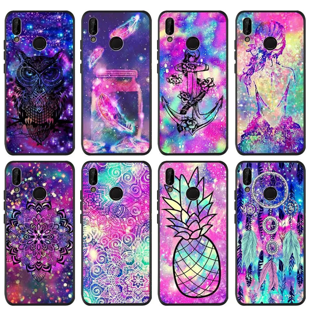 Звездный волк Единорог Сова перо чехол для Fundas Huawei P20 Lite Pro P30 P8Lite P9Lite 2017 P Smart P10 Etui