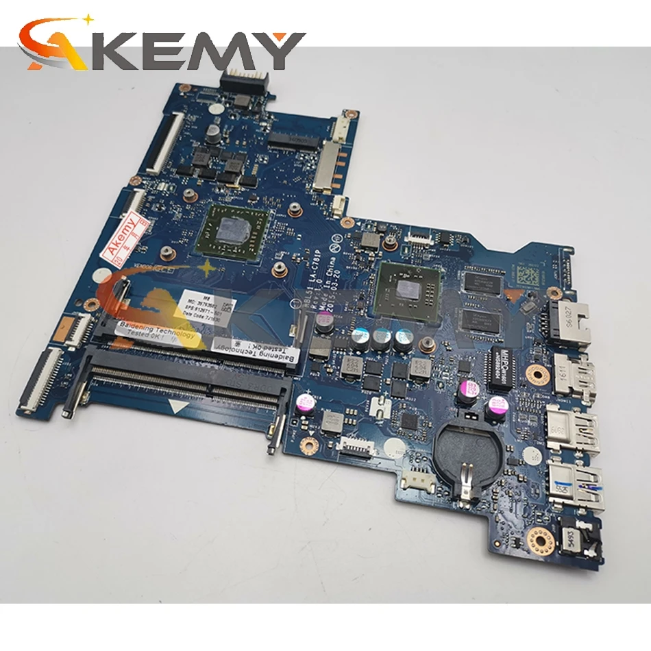 

813971-601 For HP Pavillion 15-AF LA-C781P 818062-601 AM7410 216-0867030 Notebook motherboard Mainboard full test 100% work