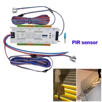 step stair motion sensor controller dc 12v24v 32 channel indoor pir night light dimmer for stairs flexible single color strip