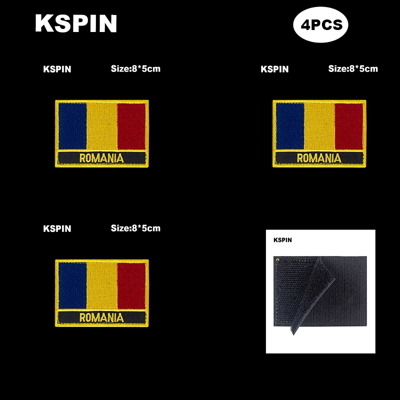 Прямоугольная искусственная петля с липучками для Румынии значки нарукавник 3D