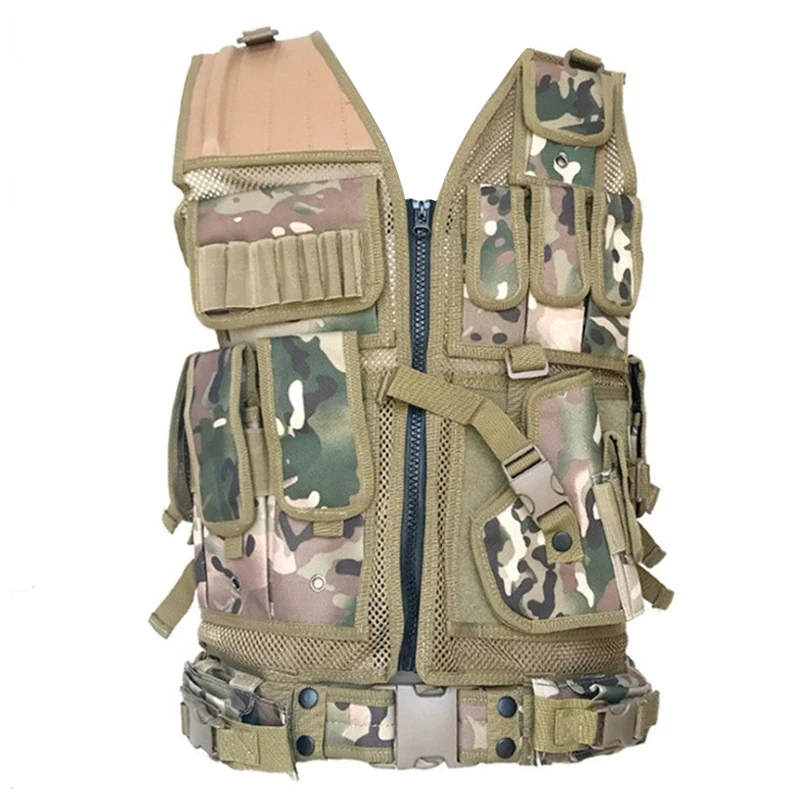 Option 5 Для мужчин Военная Тактическая жилетка пейнтбол камуфляж охота жилет штурмовой съемки охотничья пластина с тактическая кобура жилет - Цвет: Option 5