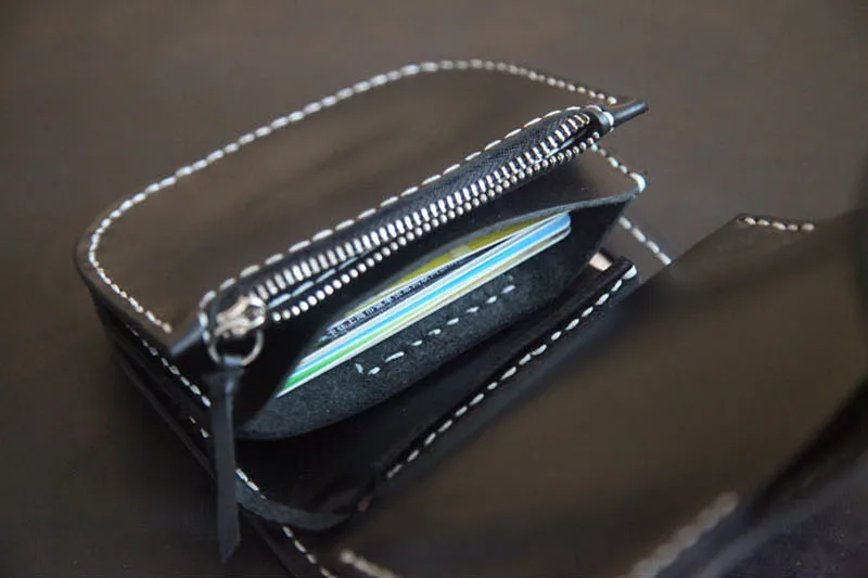 Женский мини-кошелек из воловьей кожи ручной резной кошелек с ромашками мужской