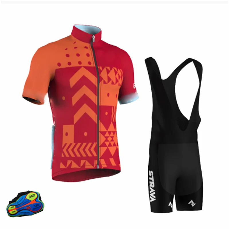 

Ciclismo Road BikeTeam STRAVA Pro Cycling Jersey Set Men's Cycling Wear Cycling Mountain Bike Short Sleeve Sportswear Set Ropa