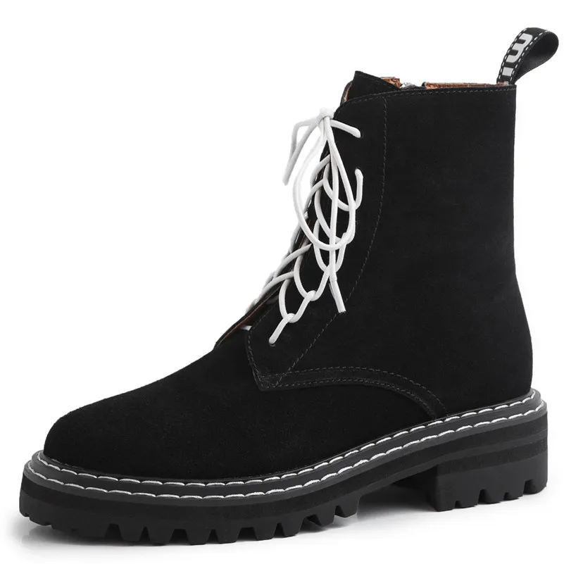 FEDONAS Классический с перекрестной шнуровкой женские ботильоны натуральная кожа