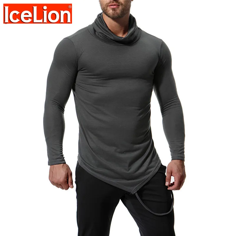 

Мужская футболка с асимметричным подолом, со складками, с длинным рукавом, в стиле хип-хоп, 2021