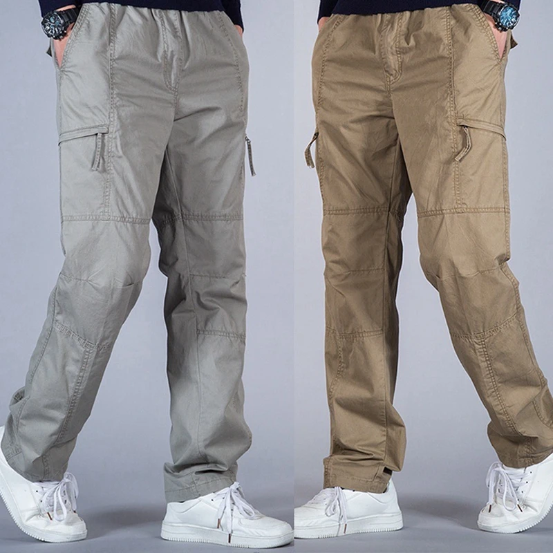 Брюки-сафари мужские большие размеры 5XL 6XL карманные брюки в стиле милитари