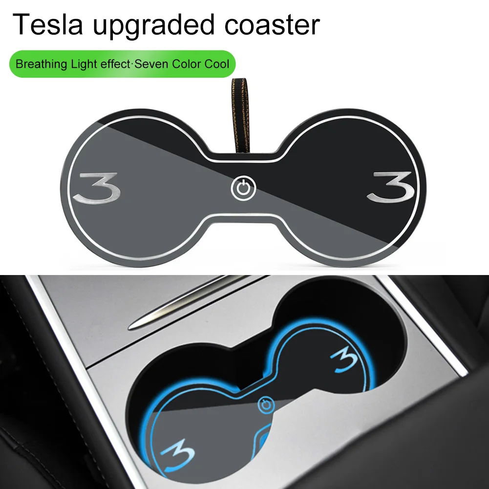 

Светодиодная подставка для стакана Tesla Model 3, цветсветильник автомобильная подставка с USB-зарядкой, декоративное украшение для интерьера авт...