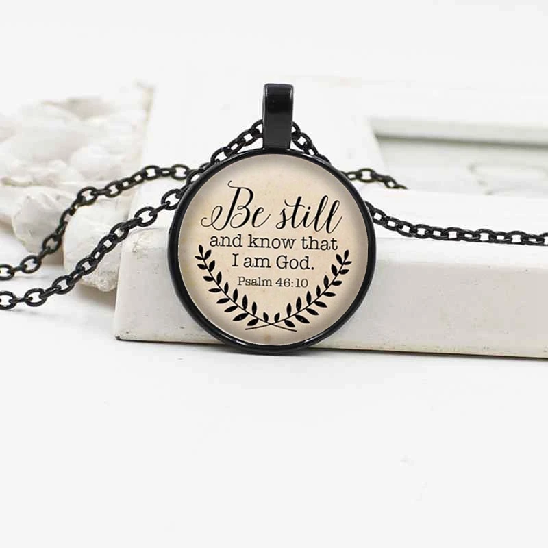 Библейское ожерелье с надписью хочу знать что я-Бог кулон Псалом 46:10 статусное