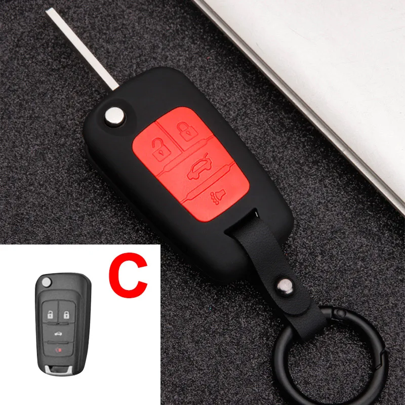 C Black Чехол для ключа автомобиля для Chevrolet Cruze Aveo Lova Epica Opel VAUXHALL Astra Corsa Antara Meriva Insignia Zafira C Mokka Karl - Название цвета: C Black