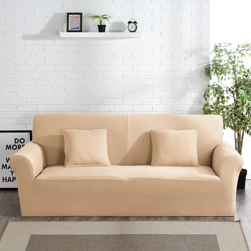 beige Эластичное покрытие для дивана Гостиная секционный диван Чехол защитный чехол для мебели, для дивана крышка из эластичной ткани на хлопковой основе 1/2/3/4 местный - Цвет: beige
