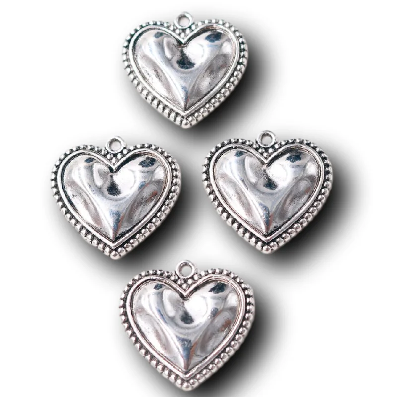 10 шт. посеребренные Винтажные серьги-подвески в форме сердца вечного шарма