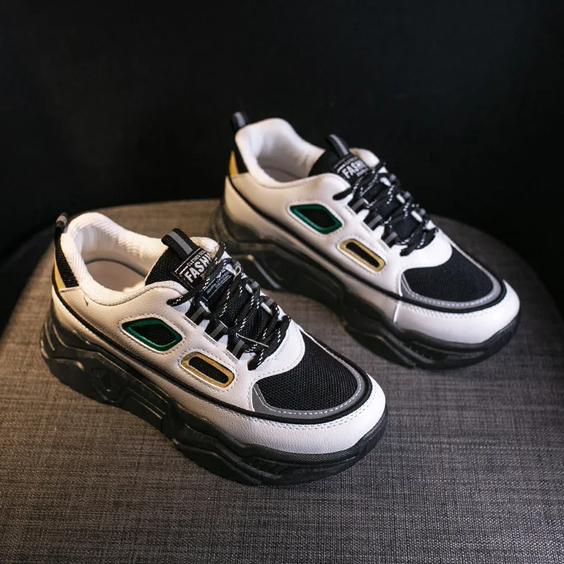 

Thick-soled Sports Shoes Women's High Vulcanized Shoes Women's Casual Sports Shoes Korean Fashion Old Shoes 2021 New A
