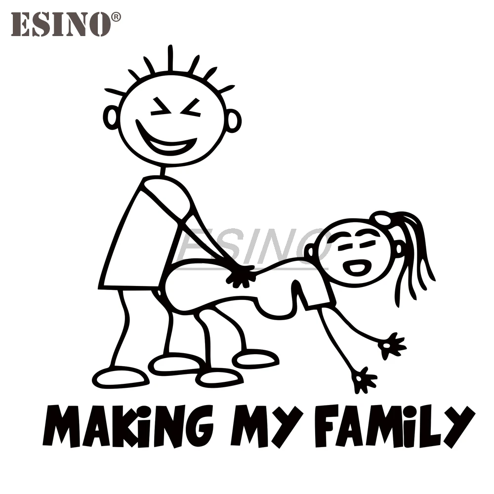 Наклейки на автомобиль Создание моей семьи мультяшная наклейка бампер