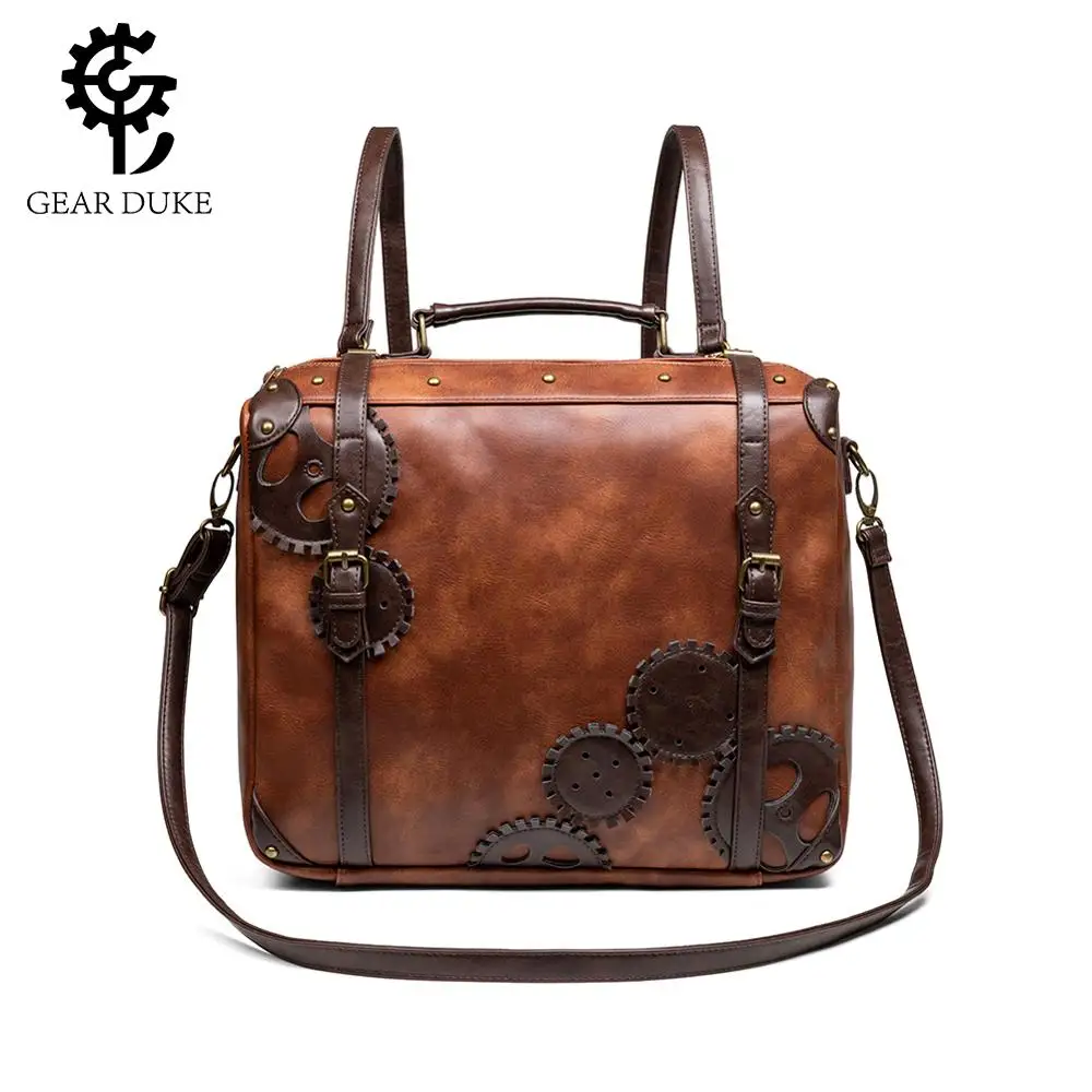 Большая сумка в стиле стимпанк винтажная эксклюзивная ретро на плечо готическом
