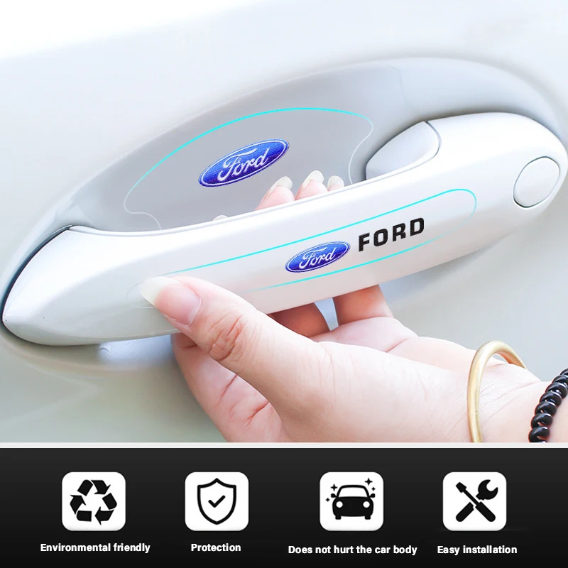 

8PCS Car Door Bowl Sticker Car Door Handle Scratches Protective Transparent Sticker For Ford Focus MK2 MK3 MK5 MK7 Ranger Fiesta