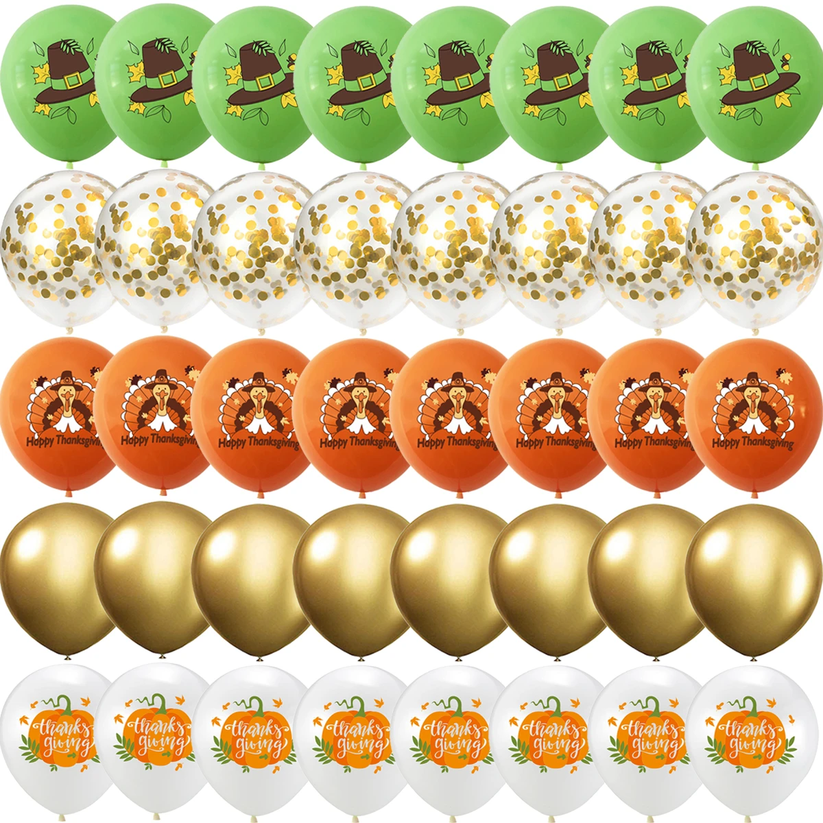 

40/20PCS Thanksgiving Day Gold Turkey pumpkin Metallic Latex Confetti Balloons Globos Party Wedding baby shower Decorations