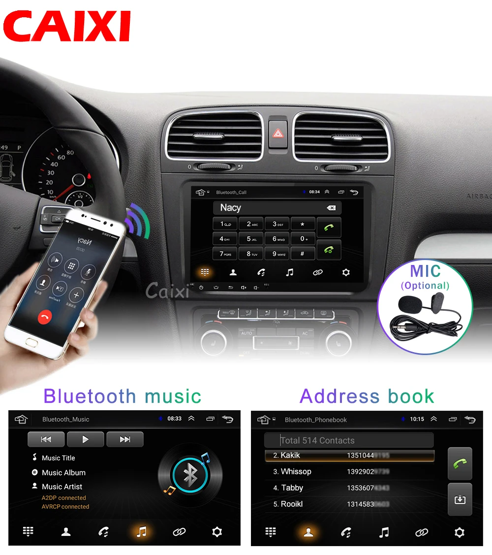 2 Din радио автомобиль Android 8,1 gps Мультимедиа для Volkswagen Skoda Octavia golf 5 6 touran passat B6 polo tiguan yeti rapid Bora