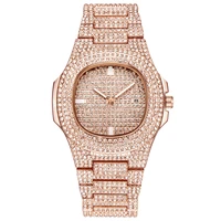 2020 fashion luxury diamond watches men rose gold stainless steel quartz watch man watch relogio masculino reloj hombre