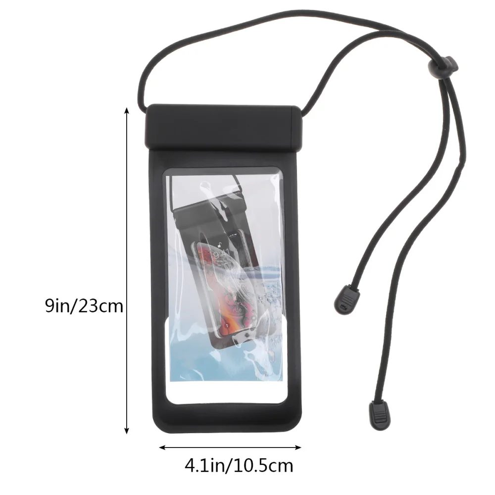 

Transparent TPU Pouch Touch Sensitive Mobile Phone Waterproof Bag for Diving Swimming Hot Spring Water Sports(Black)
