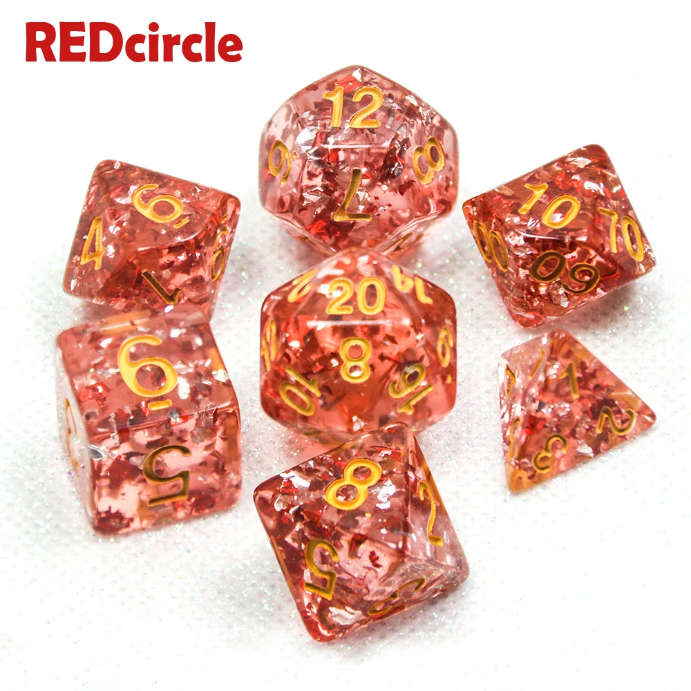Набор прозрачных блестящих цифровых игральных костей 4 цвета Dnd ролевая игра TRPG 7