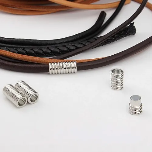 

10pcs/lot Round Metal Copper Rhodium Color Strong Magnetic Clasps 6mm For DIY Leather Cord Bracelet Jewelry Findings