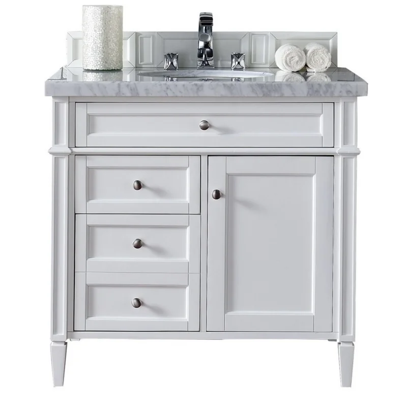 Кастомизированные белые раковины из твердой древесины 36 дюймов шкафы для ванной