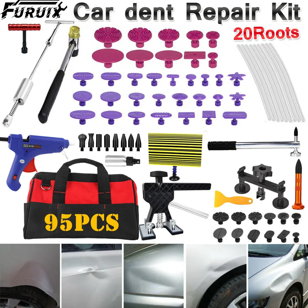 vender 95 Pçs Carro Paintless Dent Extrator Martelo Remoção De Granizo Cola Tabs Kit De Ferramentas De Reparo