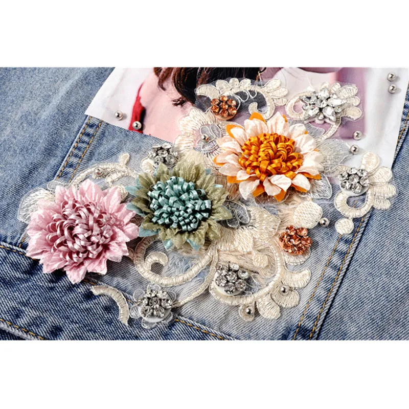 

Summer Fashion Slim Short Denim Vest Women Sleeveless Jacket Coat Sequins Embroidery Flowers Waistcoat Frayed Jeans Vest Female