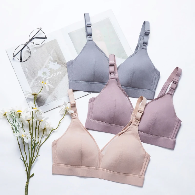 

Ladies' Latex Cotton Breathable Breast Feeding Underwear Deep V Modal Breast Feeding Bra Nursing Bras For Mom