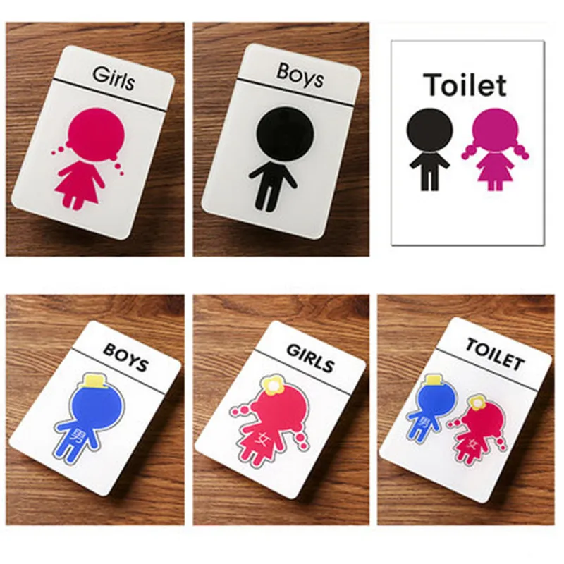 Детский сад дверь Wc знак Для мужчин и wo знаки для туалета номер дома школы Санузел