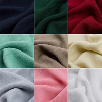 soft thin solid flowy crepe bamboo fabric poly cotton fabric for dress shirts black white gray pink blue green by the meter