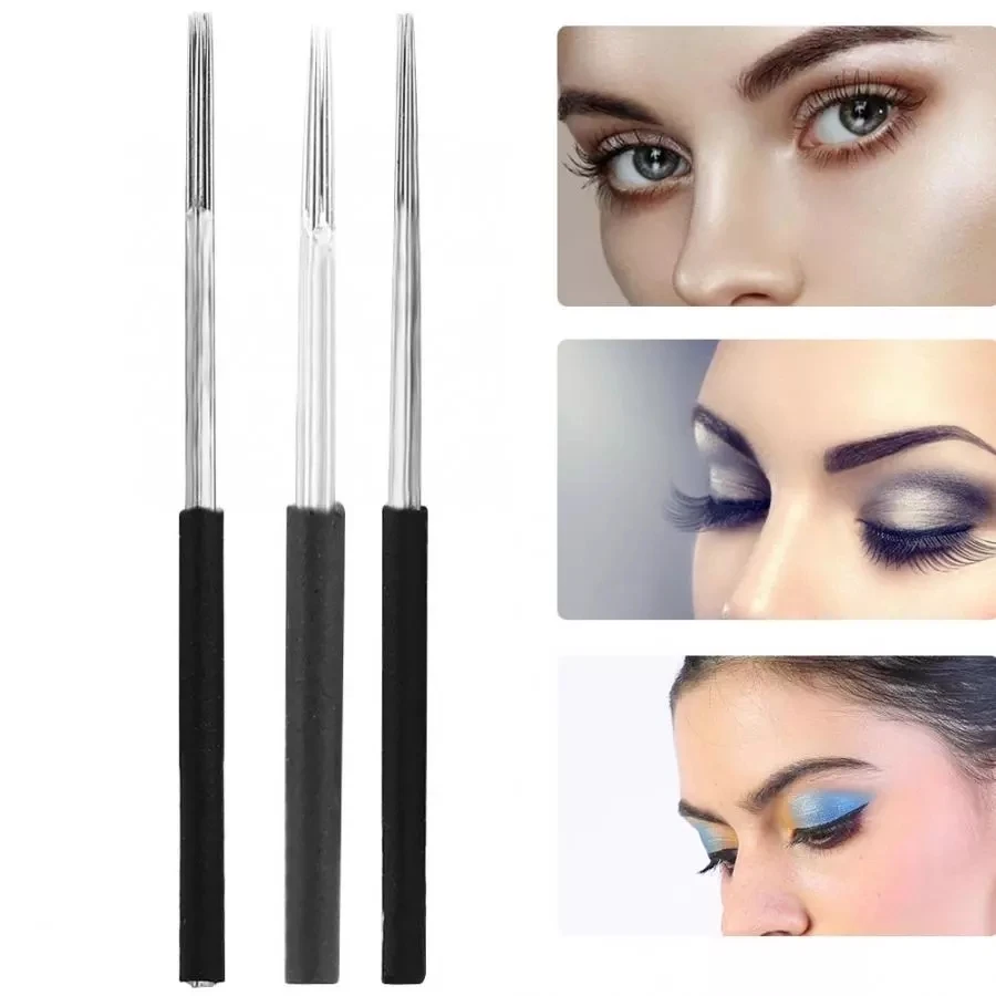 

1000pcs Microblading Needle Eyebrow Makeup Blade Tattoo Permanent Makeup Needle 3 4 5 7/9 17 19 21R Disposable Tattoo supplies